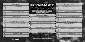 Black & White RPGaDay graphic for 2018