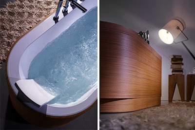 Modern Wooden Beautifully Decorated Bathtub | Bestminimalisthouse.