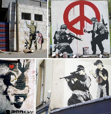 Banksy Graffiti Art Galleries Peace Soldier