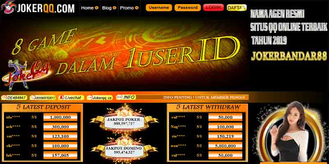 Nama Agen Resmi Situs QQ Online Terbaik Tahun 2019