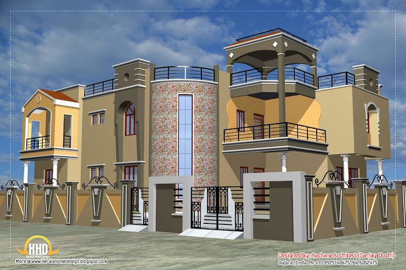 Luxury Indian home design with house plan - 4200 Sq.Ft. title=