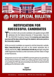 futd notice to new students