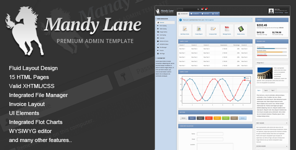 Mandy Lane Premium Admin Template - Admin Templates Site Templates