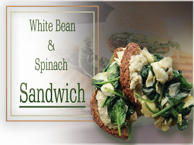 White bean and spinach sandwich