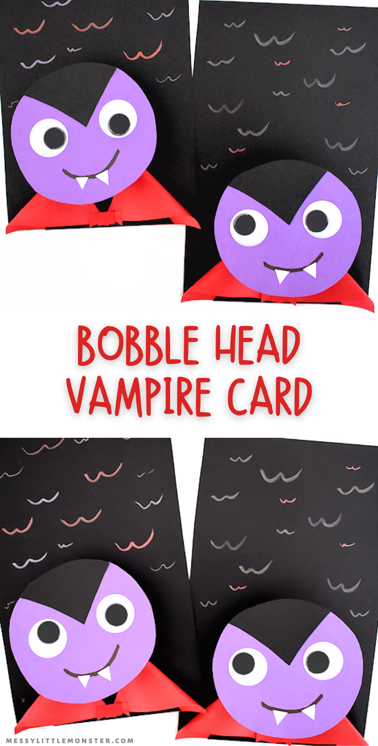 Bobble Head Vampire Craft. Easy Halloween Craft for Kids. Paper craft with template.