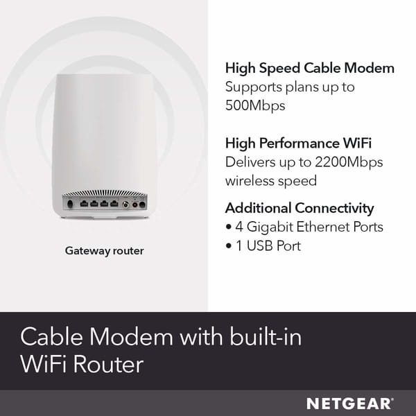 Review NETGEAR CBR40-100NAS Orbi All-in-One Cable Modem