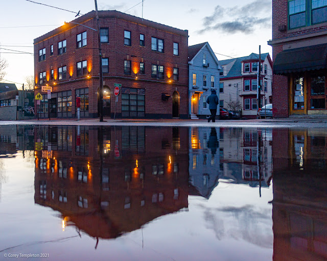 Portland, Maine West End Soap Bubble Reflection March 2021 photo by Corey Templeton.