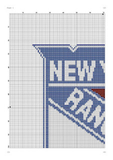 New York Rangers logo cross stitch design - Tango Stitch