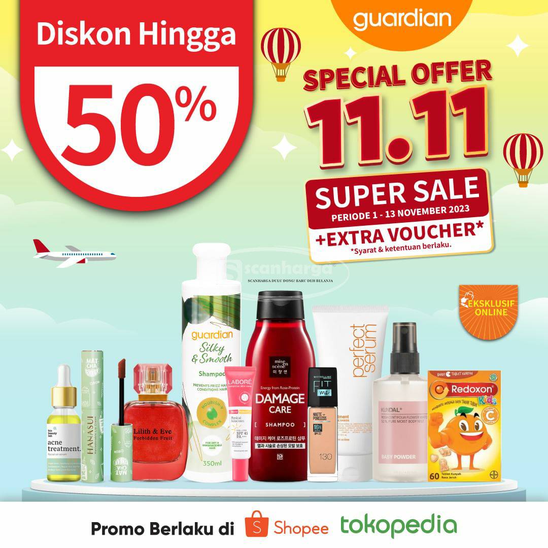 Promo GUARDIAN 11.11 Special Offer Super Sale Diskon hingga 50%