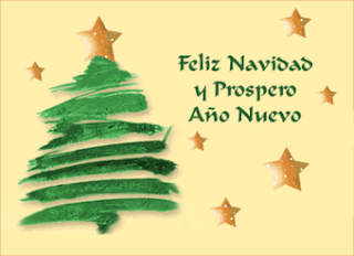 tarjeta de arbol navidad y estrellas doradas