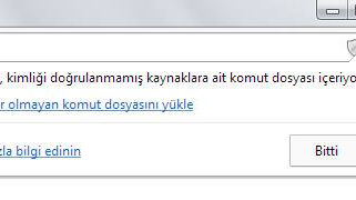 Bu Sayfa Kimliği Doğrulanmamış Kaynaklara Ait Komut Dosyası İçeriyor Hatası ve Çözümü