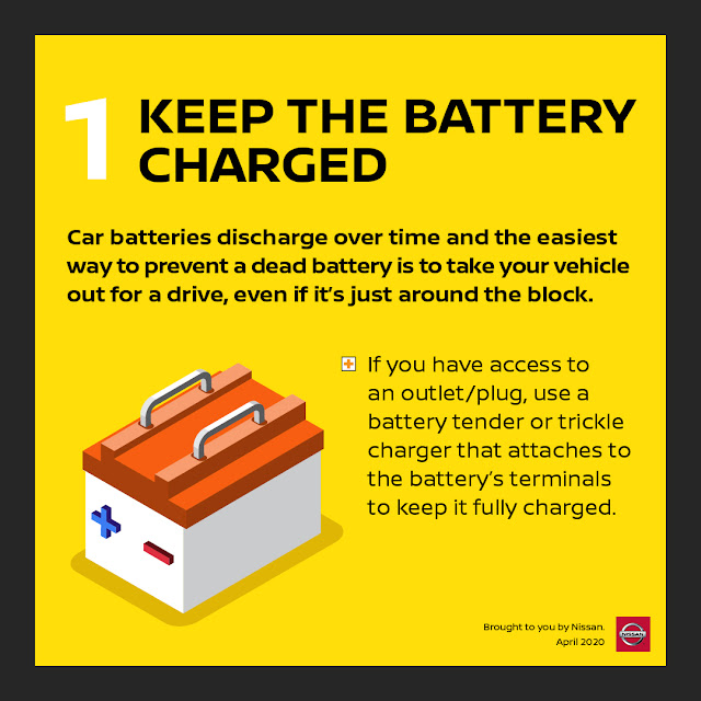 Car batteries discharge over time and the easiest way to prevent a dead battery is to take your vehicle out for a drive, even it’s just around the block.