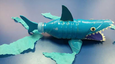 Cómo hacer un tiburon con material reciclable Fácil paso a paso