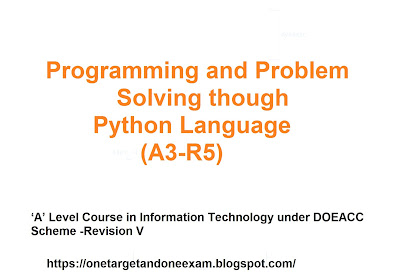 A Level - Syllabus of Module: A3-R5-Programming and Problem Solving though Python Language