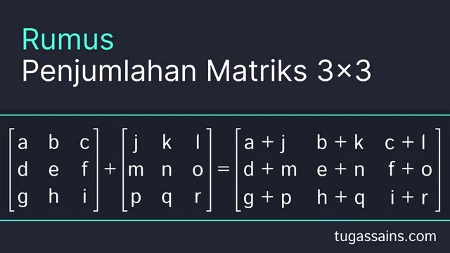 Rumus Penjumlahan Matriks 3x3