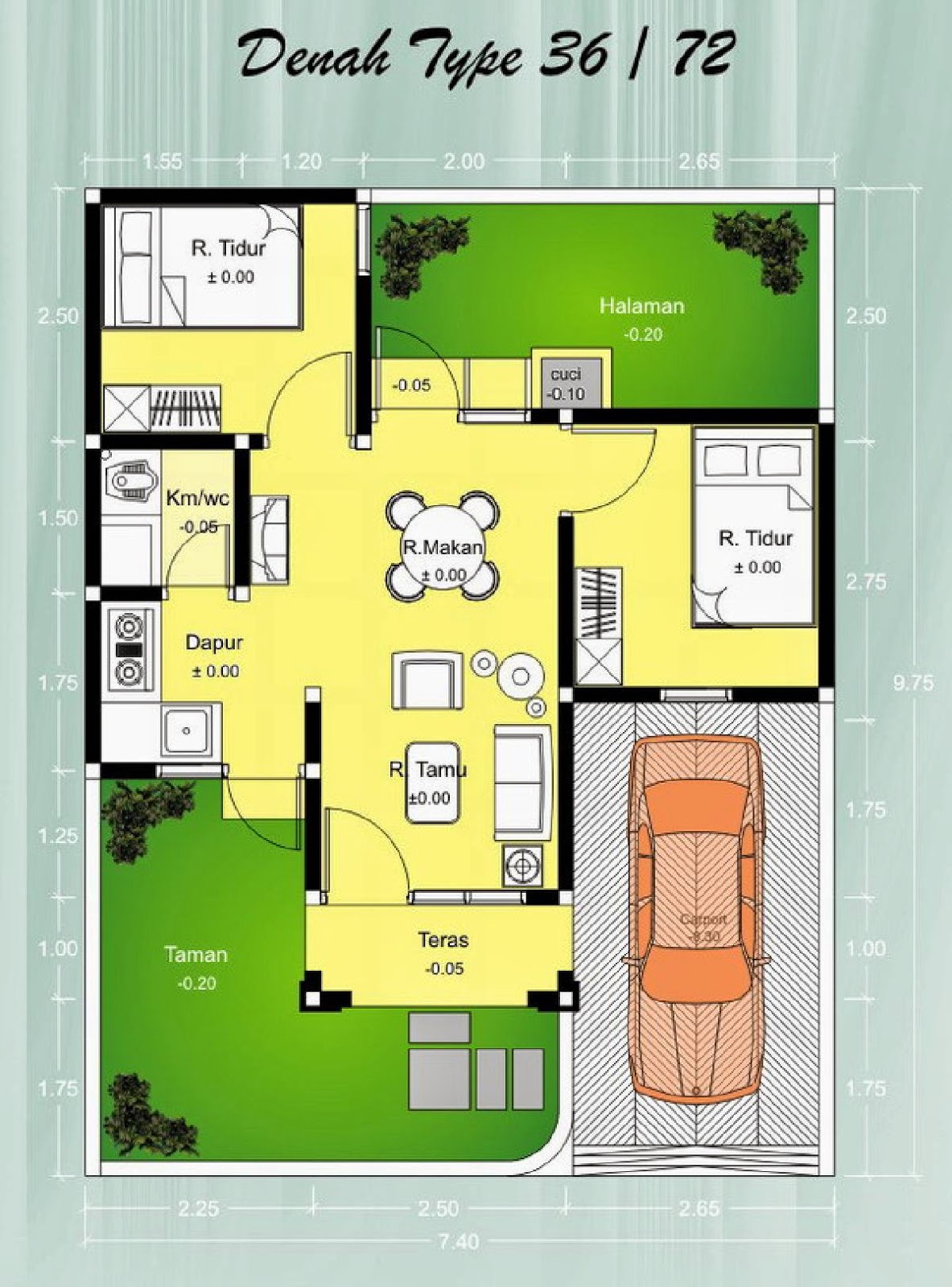 106 Denah  Rumah  Minimalis  Posisi Hook Gambar  Desain 