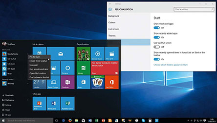 Customize the Start Menu