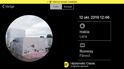 Schermafbeelding Hipstamatic-instellingen Hekla + Runway