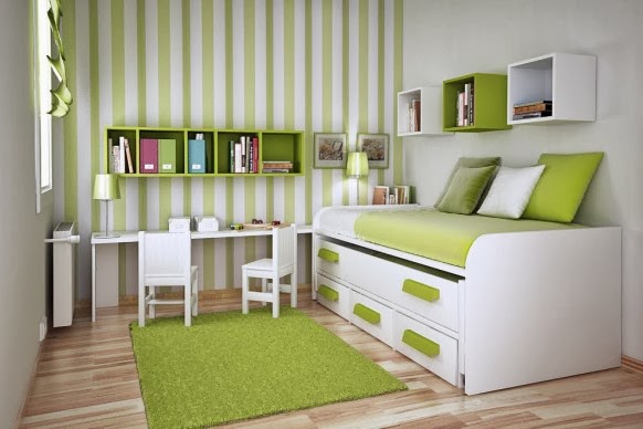 Desain Kamar Anak Minimalis Modern Hijau