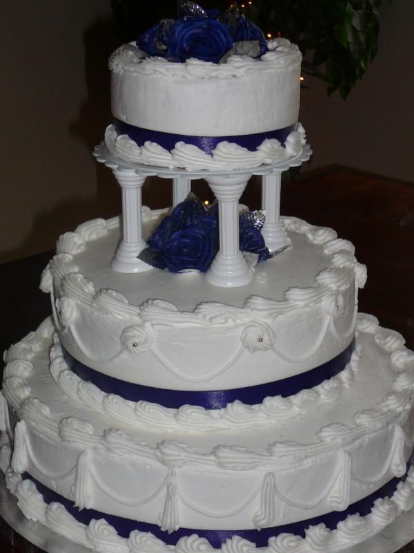 Sarah's Icing on the Cake: 3 Tier Wedding Cake-Blue & White