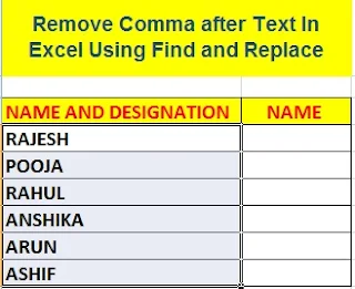 How To Remove Comma after Text In Excel in Hindi