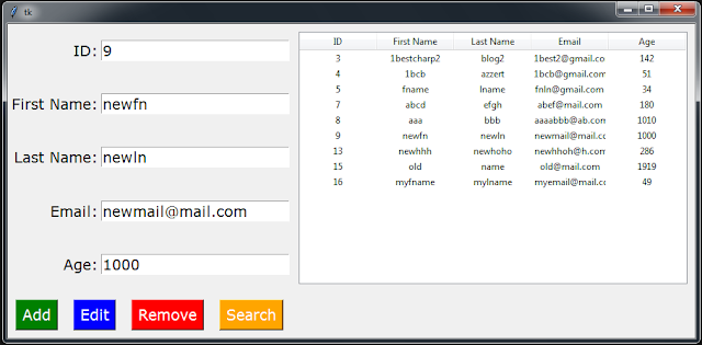 Python Tkinter And MySQL - Insert Update Delete Search And Display