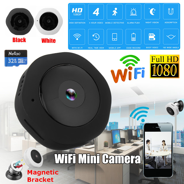 H6 Mini IP Camera Wireless WiFi HD 1080P 120° Night Vision Home Security Camera