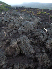 arrows mark the trail over the lava bed