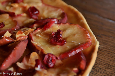 Tarte aux pommes, aux cranberries et gelée de pommes maison © Popote et Nature