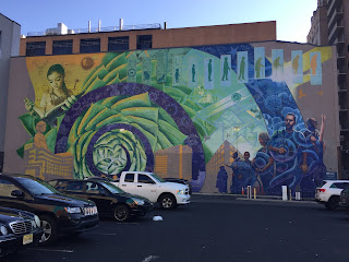 Mural on Sansom Street with the theme of biochemistry