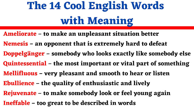 The 14 Cool English Words with Meaning - English Seeker