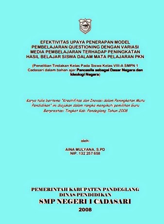 CONTOH LAPORAN HASIL PENELITIAN TINDAKAN KELAS ATAU PTK 