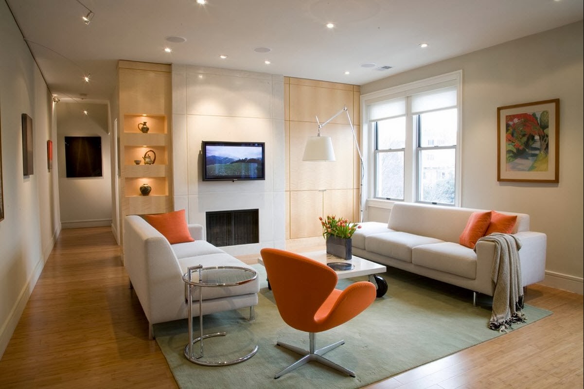 Ruang  keluarga  Dengan Sentuhan Warna  Orange Majalah Rumah
