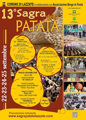 Sagra della Patata dal 22 al 25 settembre Lazzate (MB) 2016