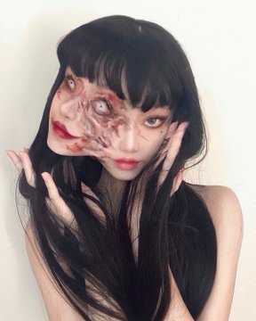 Junji Ito cosplay make up girl asian girl horror