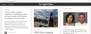 Screen shot of Los Angeles Times from Singapore 