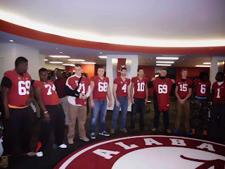 #10 Derek Kief with a lot of Alabama recruits during his official visit