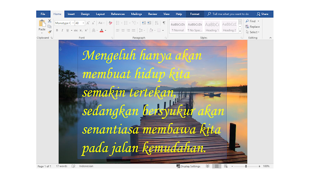 cara membuat tulisan di atas gambar di microsoft word