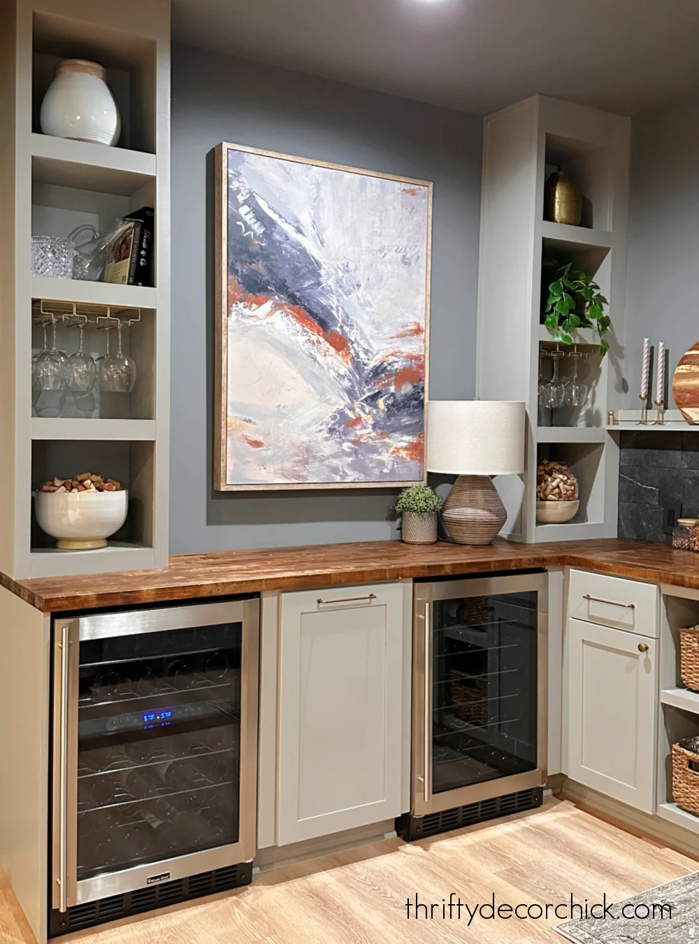 basement kitchen with counter built ins