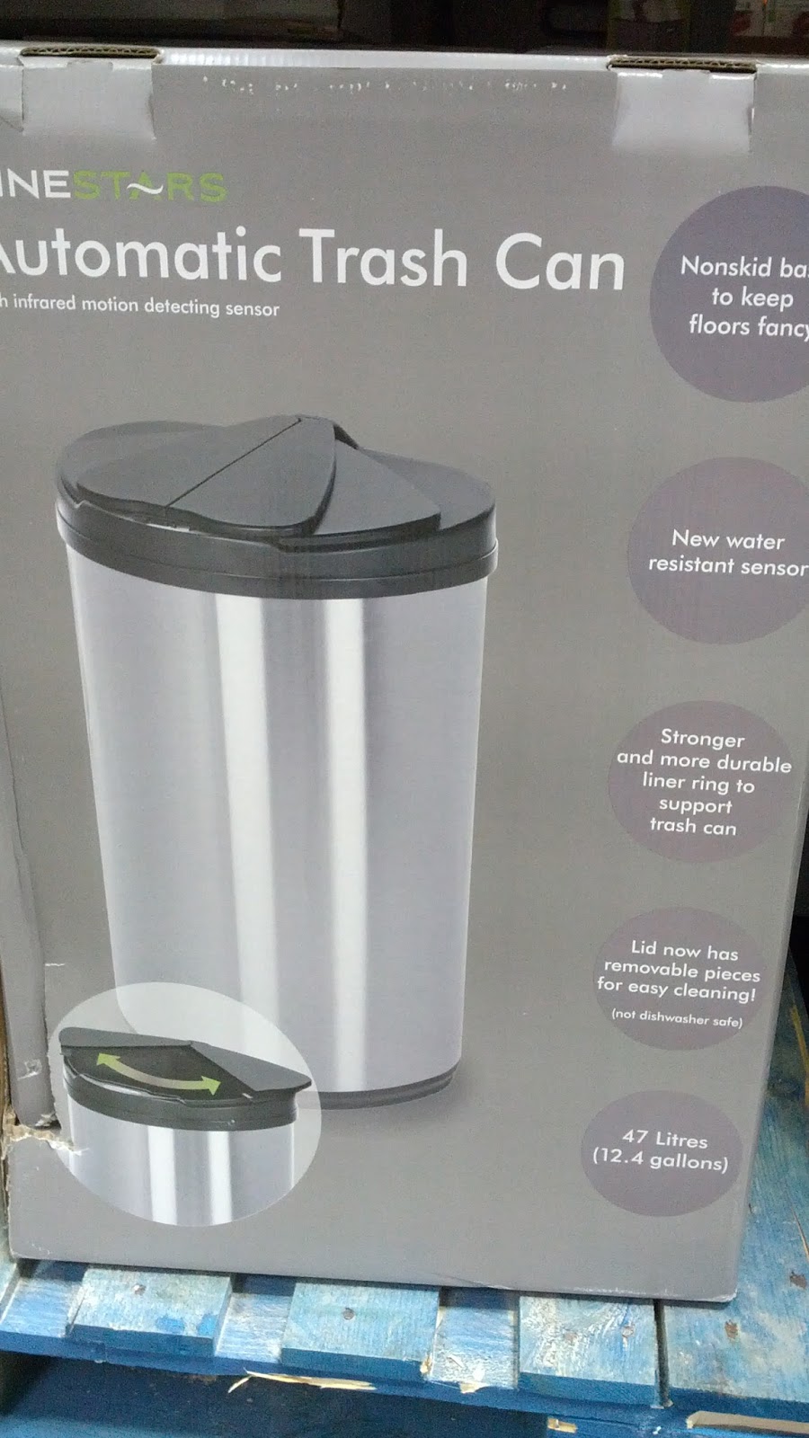 Charming costco trash can touchless Nine Stars Automatic Stainless Steel Trash Can Costco Weekender