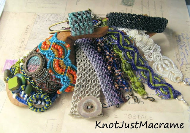 Micro macrame bracelets by Sherri Stokey of Knot Just Macrame