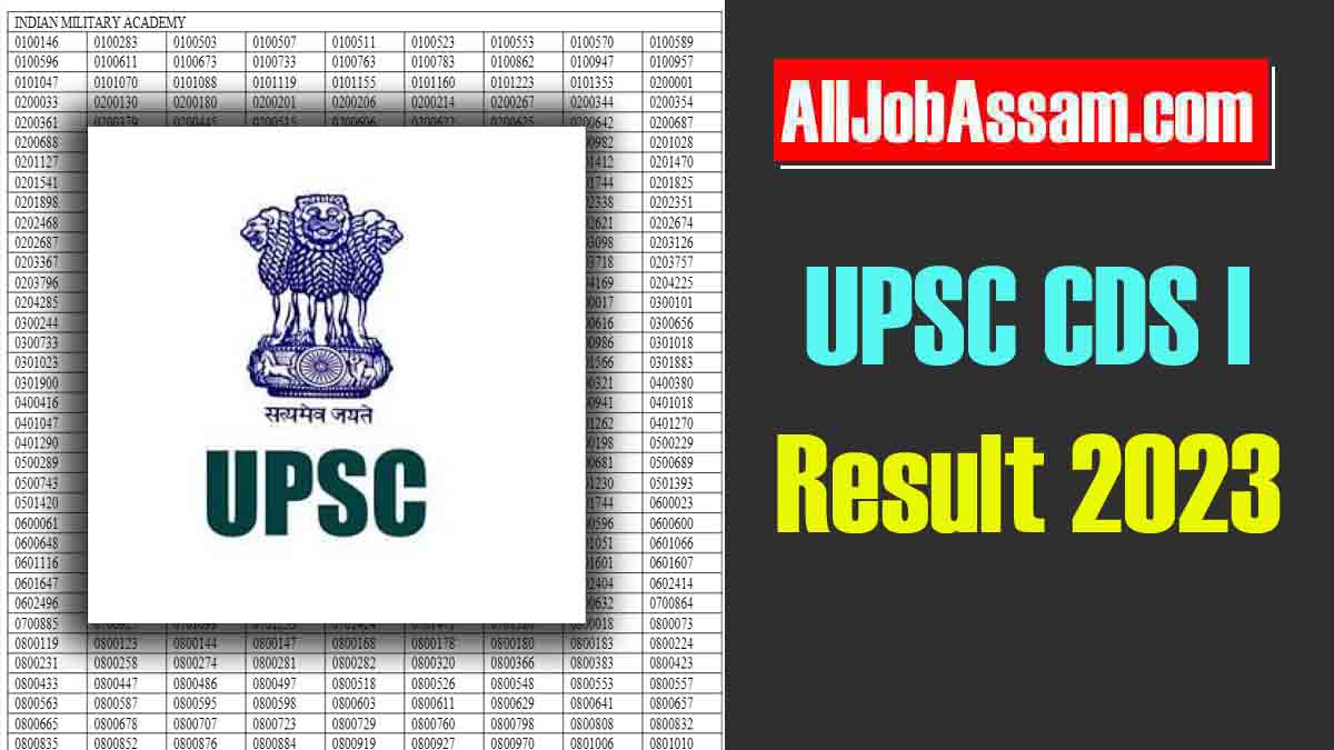 UPSC CDS I Result 2023: Check Merit List and Cut Off Marks on upsc.gov.in
