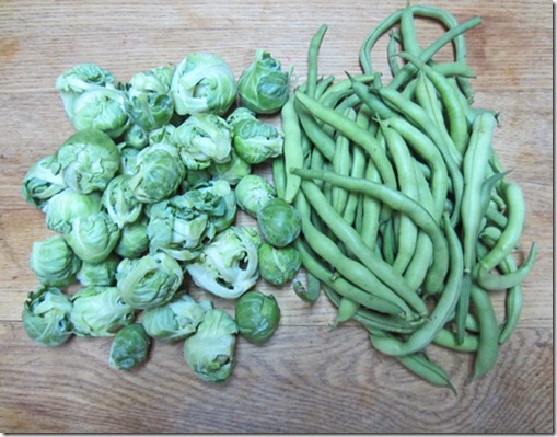 Brussels sprouts and bush beans