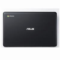 Asus Chromebook - top body showing Chrome and Asus logos