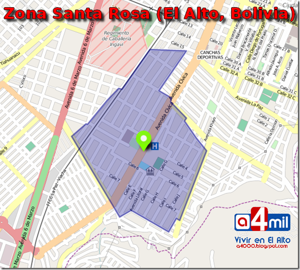 Santa Rosa: zona del Distrito 1 de El Alto