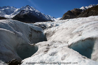 Glaciar Tasman y algunas de sus infinitas grietas