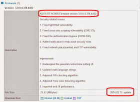 Asus support site shows a newer firmware for the RT-AC66R