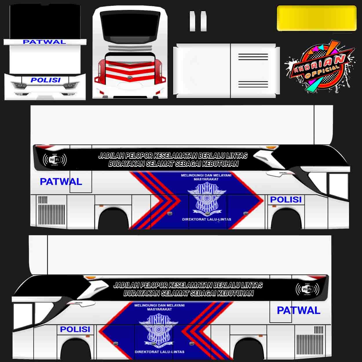 livery bussid srikandi shd polisi