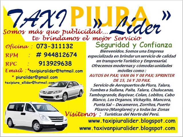  taxi van piura Punta Sal