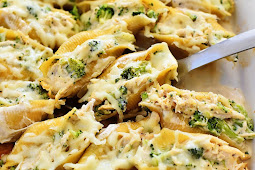 Chicken & Broccoli Alfredo Stuffed Shells